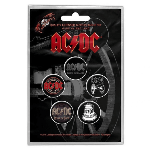AC/DC Anstecker Button · For Those About To Rock (5 Stück - Ø 15mm)