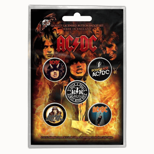 AC/DC Anstecker Button · Highway To Hell (5 Stück - Ø 15mm)