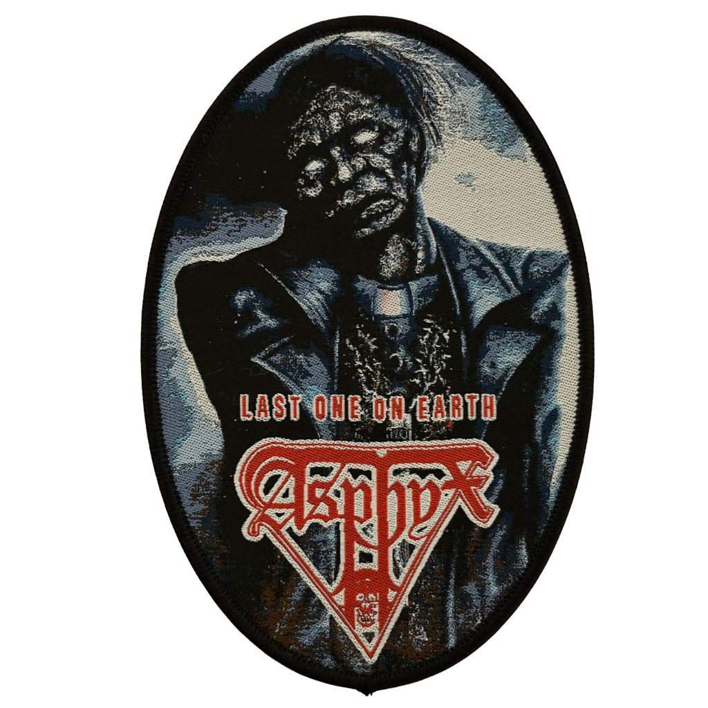 Asphyx Patch Oval · Last One On Earth Black (9cm x 13cm)