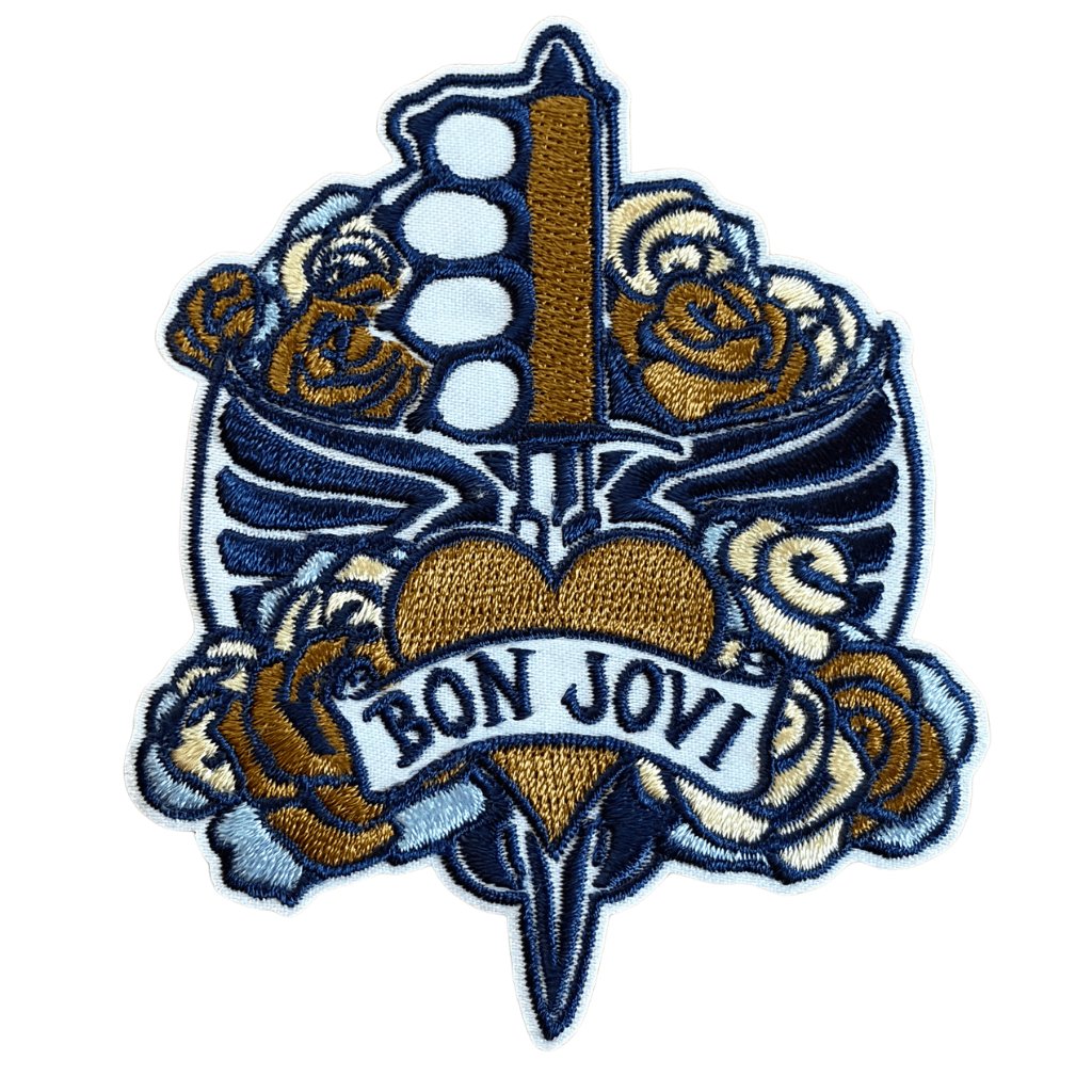 Bon Jovi Patch · Heart & Dagger Blue (7cm x 9cm)