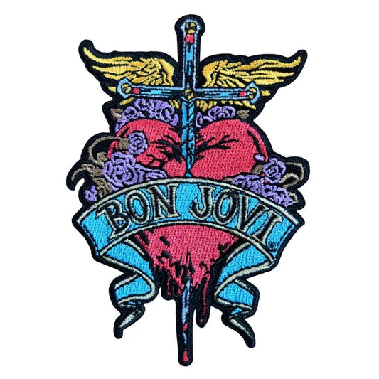Bon Jovi Patch · Heart & Dagger (7cm x 10cm) - Totenkopf.com