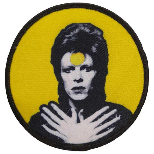 david-bowie-patch-rund-hands-crossed - Totenkopf.com