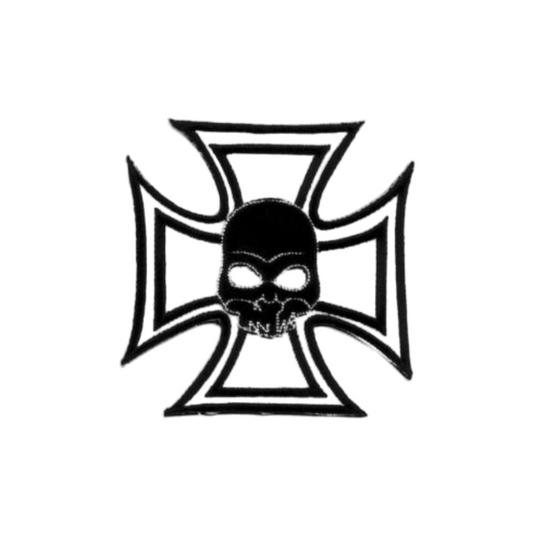 Eisernes Kreuz Biker Aufnäher Patch Totenkopf Skull