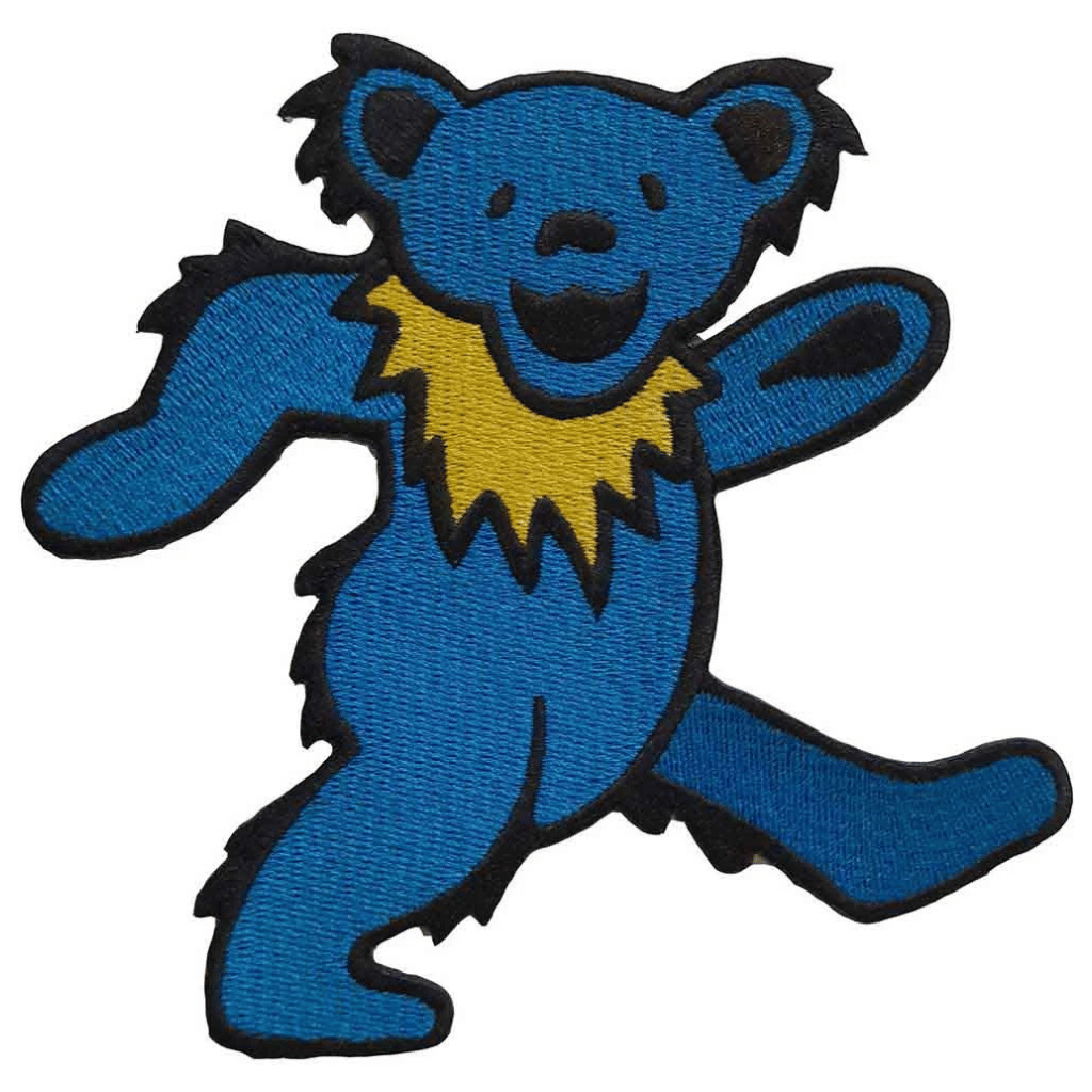 Grateful Dead Patch · Dancing Bear Blue (10cm x 12cm)