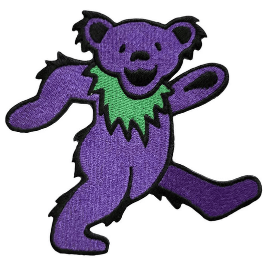 Grateful Dead Patch · Dancing Bear Lila (10cm x 12cm)
