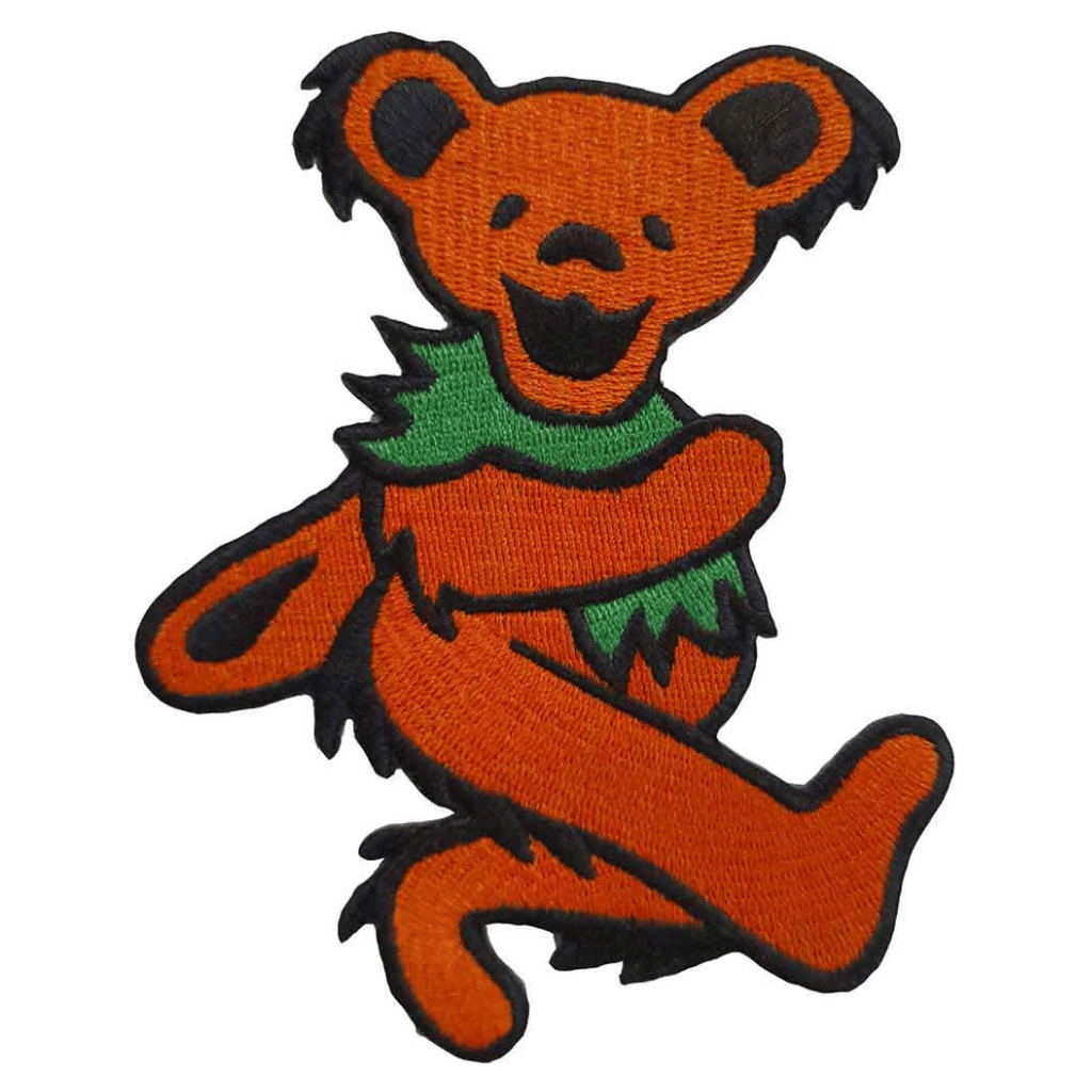 Grateful Dead Patch · Dancing Bear Orange (8cm x 12cm)