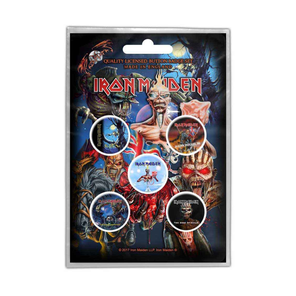 Iron Maiden Anstecker Button Pin Badge (5er Set) Later Albums