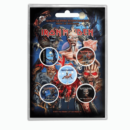 Iron Maiden Anstecker Button · Later Albums (5 Stück - Ø 15mm)