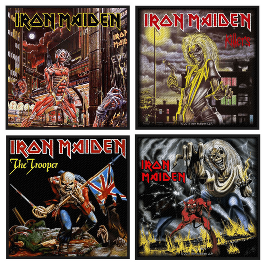 Iron Maiden Merch Patches 4er Bundle Set (Killers, Trooper, Time, Beast)