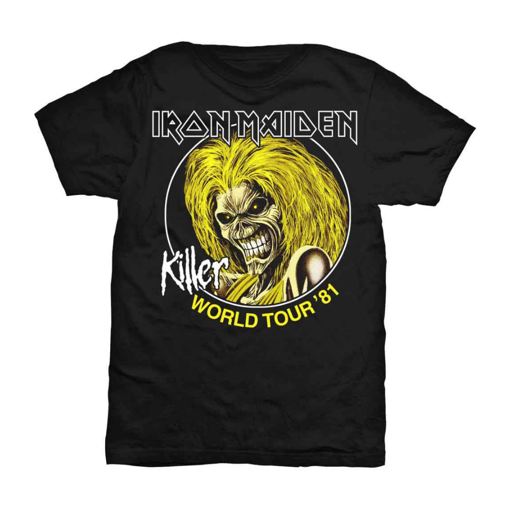 Iron Maiden Unisex T-Shirt Killer World Tour 1981