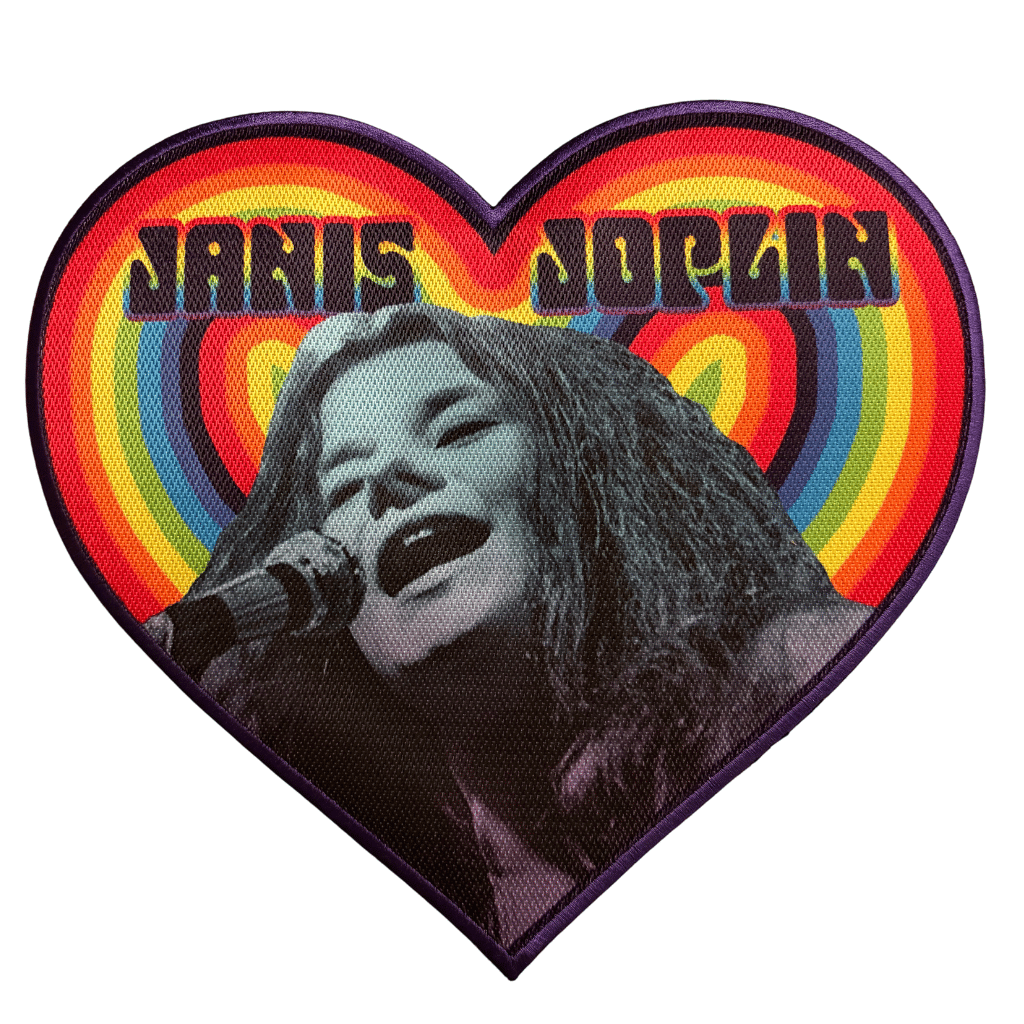 Janis Joplin Backpatch Rückenaufnäher · Heart with Photo (23cm x 23cm)