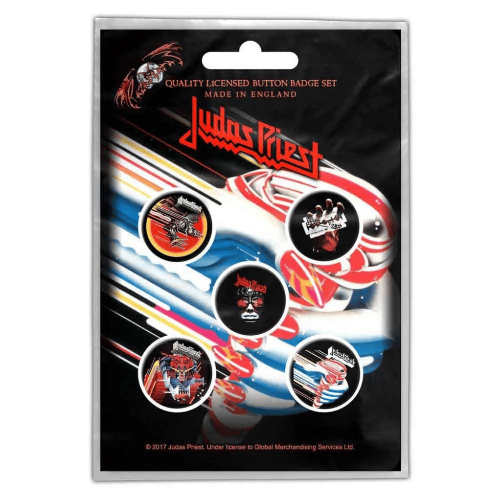 Judas Priest Anstecker Button · Turbo (5 Stück - Ø 15mm)