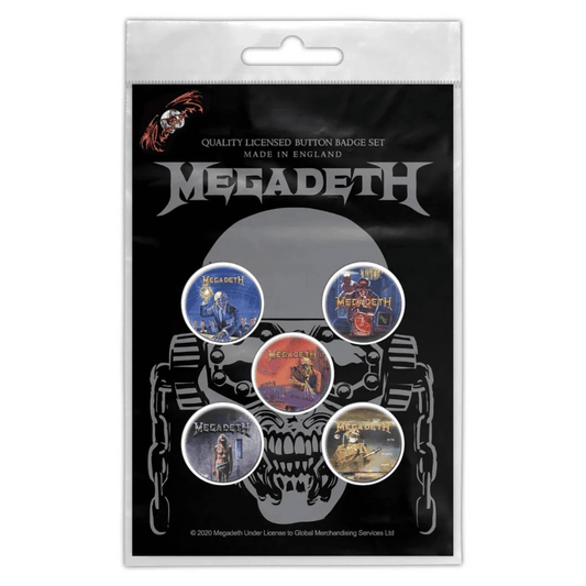 Megadeth Anstecker Button · Vic Rattlehead (5 Stück - Ø 15mm)