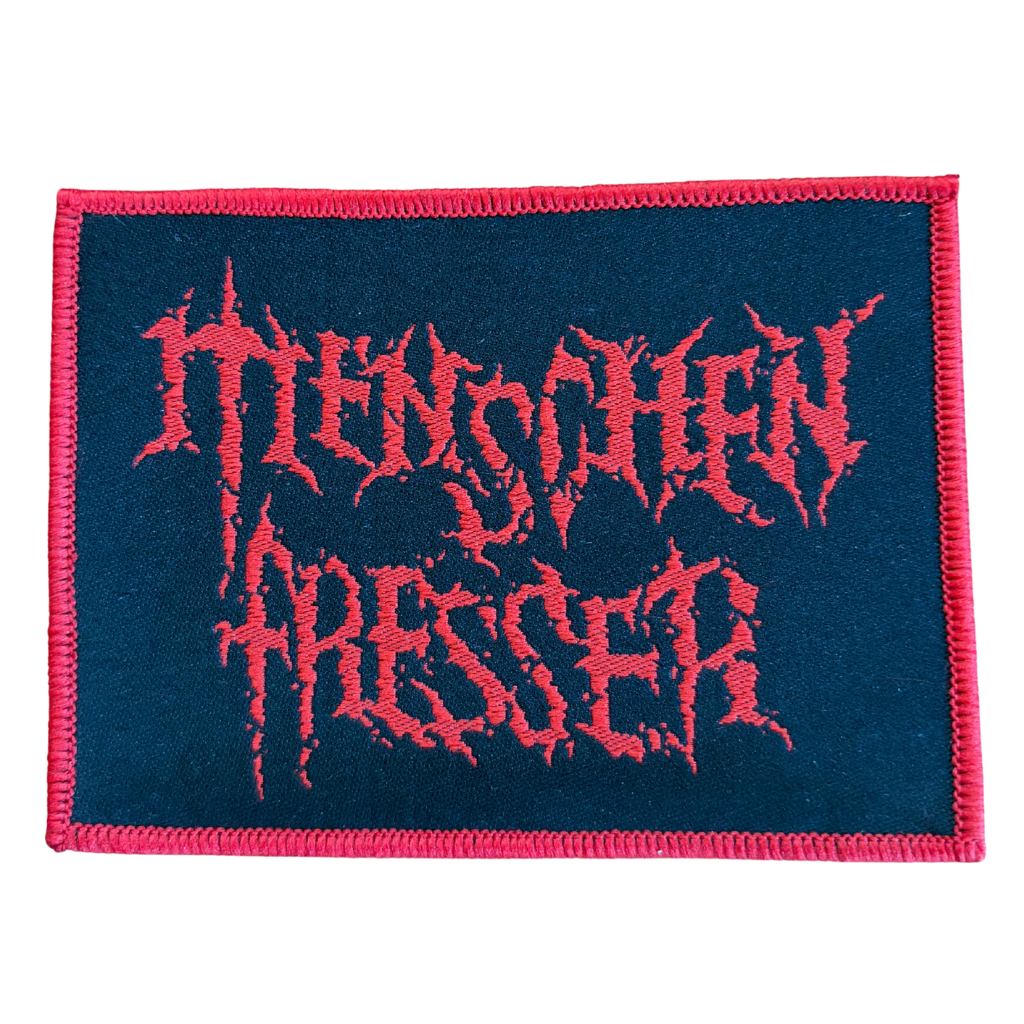 Menschenfresser Patch · Rot Schwarz Text Stripe (10cm x 7cm)