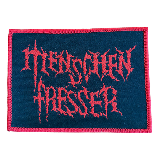 Menschenfresser Patch · Rot Schwarz Text Stripe (10cm x 7cm)