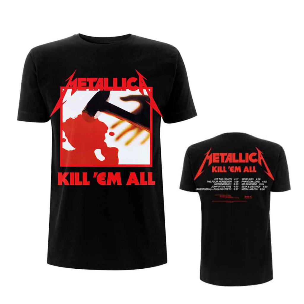 Metallica Unisex T-Shirt Kill Em All Tracks (Back Print)