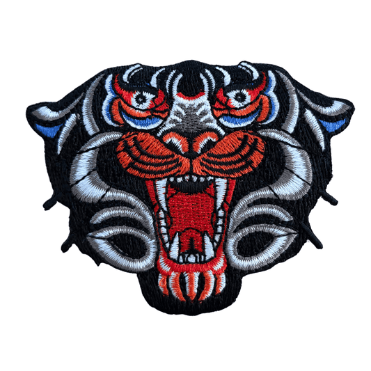 Biker Motiv Patch · Tiger Face (8cm x 7cm)