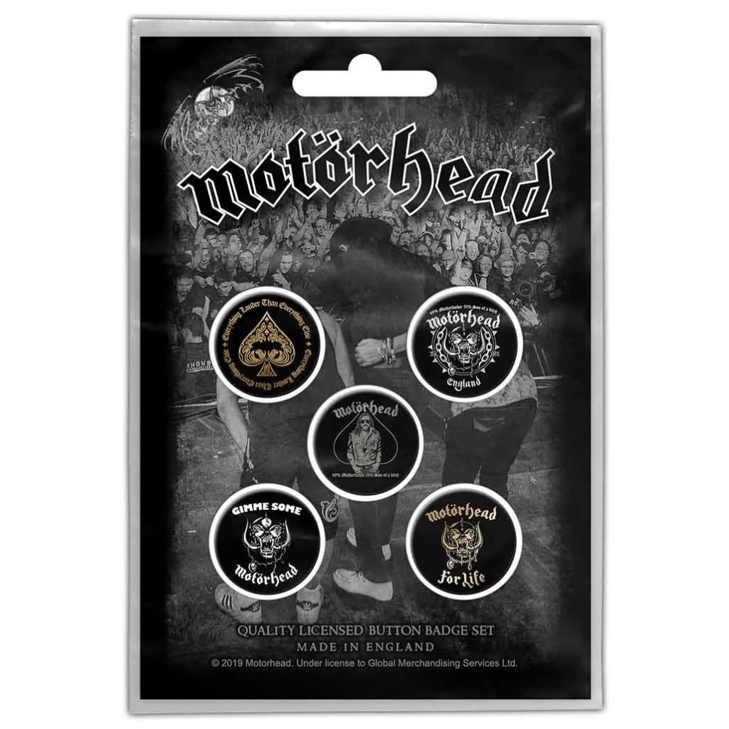 Motörhead Anstecker Button · Clean Your Clock (5 Stück - Ø 15mm)
