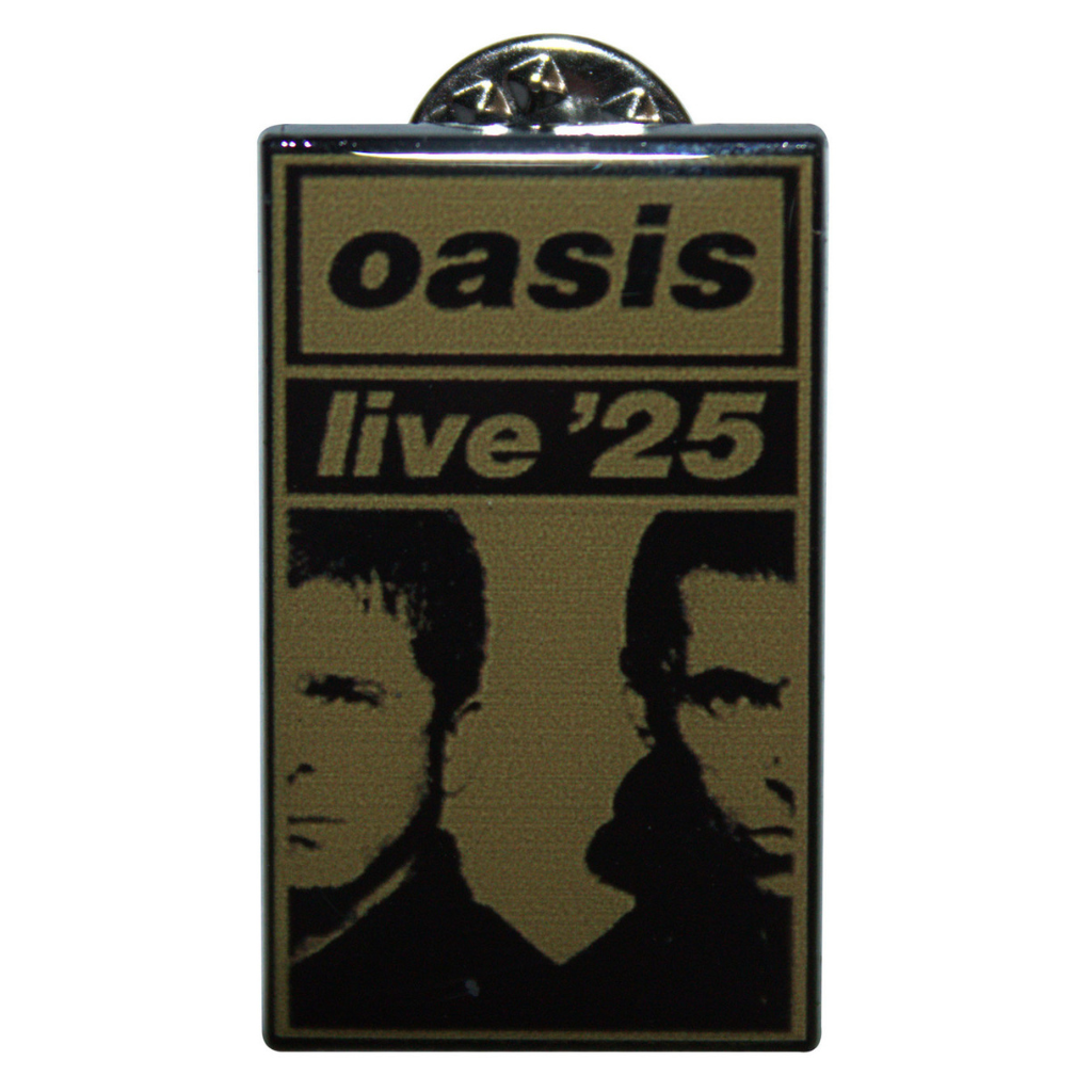 Oasis Anstecker Pin · Live '25 Gold Split Faces (Ex-Tour) (2cm x 3cm)