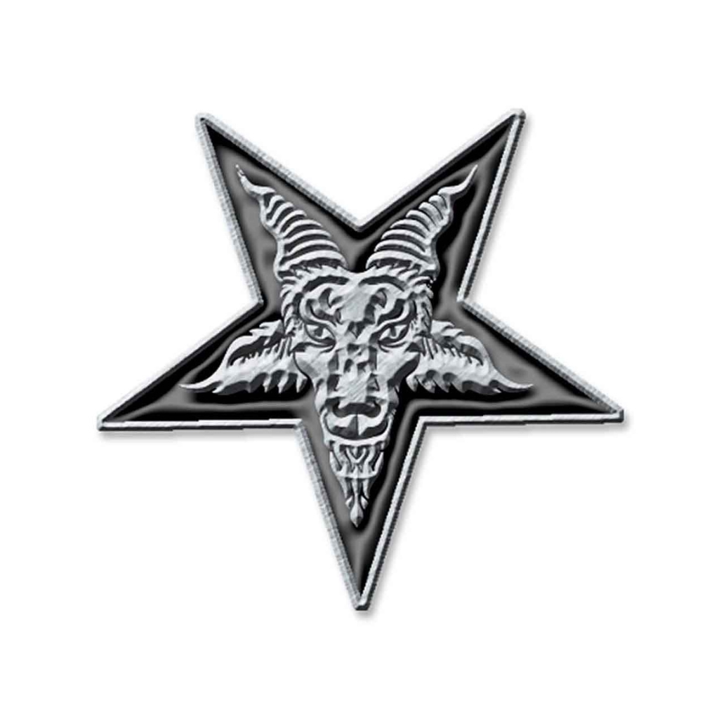 Pentagram Baphomet Dämon Zeichen Metal Anstecker Pin Badge 