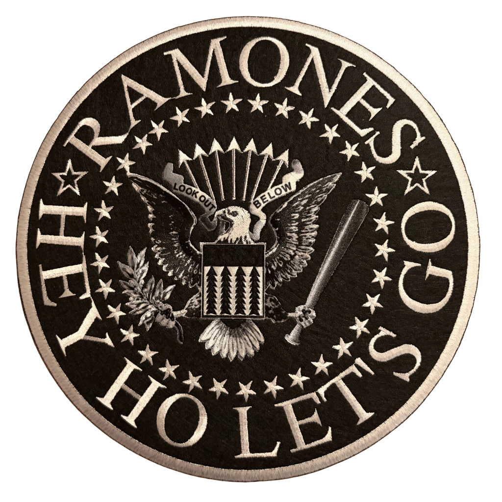 The Ramones Backpatch Rückenaufnäher Rund · Black Eagle Hey Ho Lets Go ((Ø 24cm)
