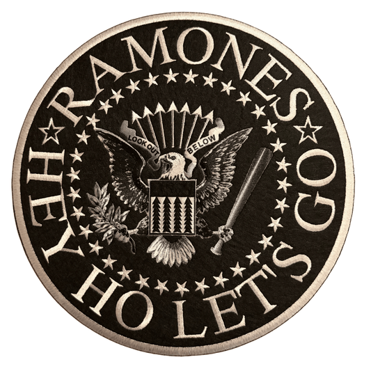 The Ramones Backpatch Rückenaufnäher Rund · Black Eagle Hey Ho Lets Go ((Ø 24cm)