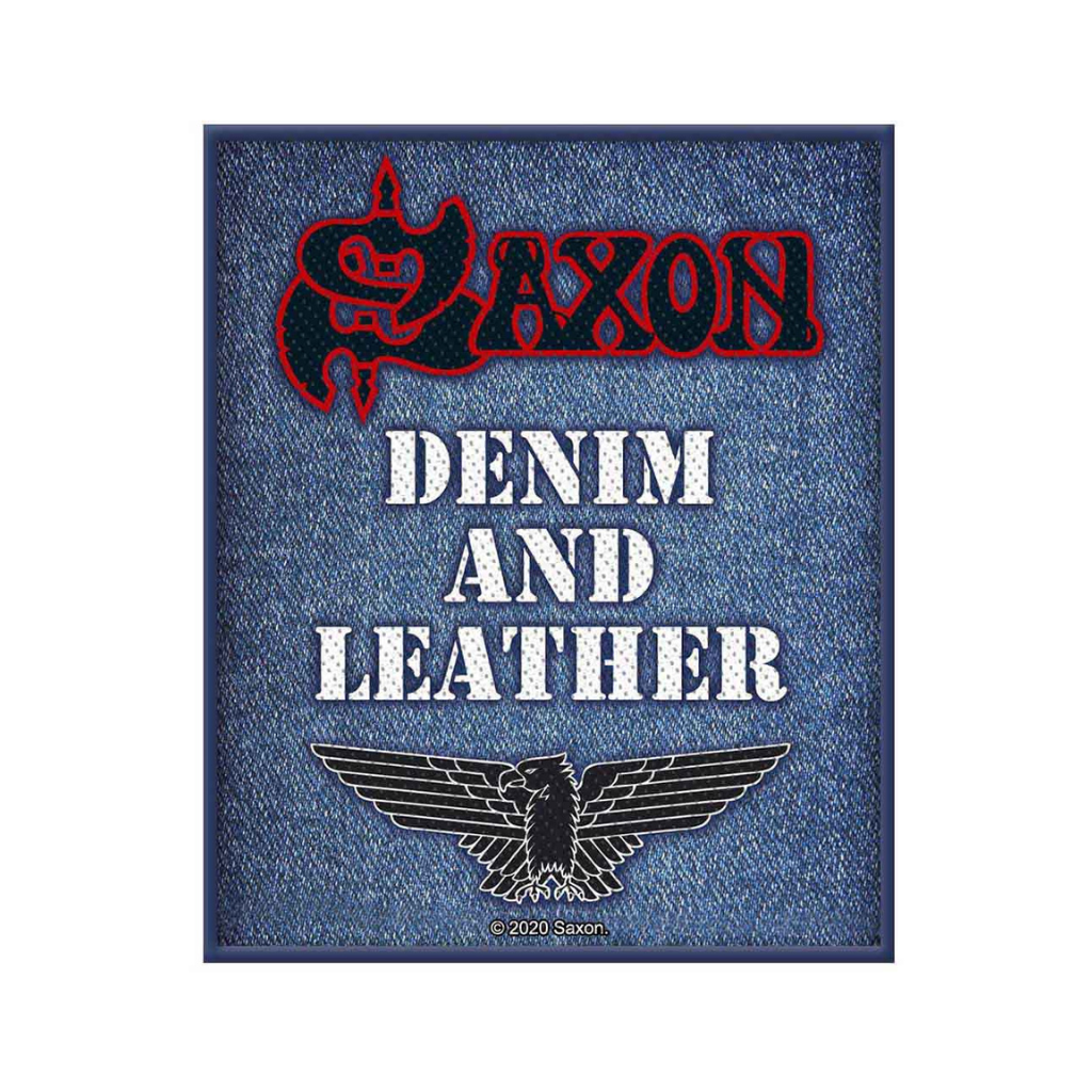 Saxon Aufnäher Patch Denim and Leather
