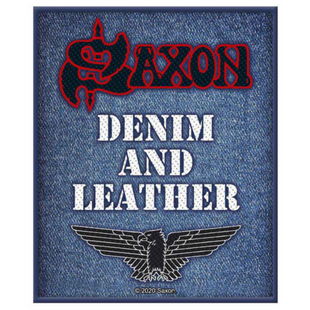 Saxon Patch Aufnäher · Denim and Leather · Offizieller Metal Band Merch