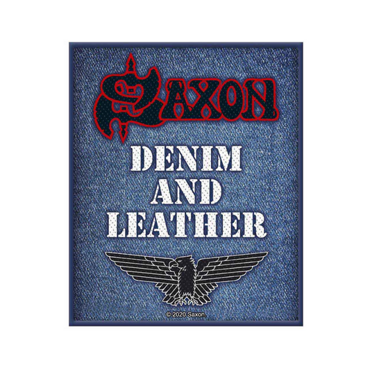 Saxon Aufnäher Patch Denim and Leather