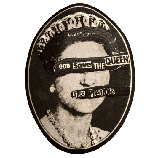 Sex Pistols Backpatch Rückenaufnäher Oval ·  God Save The Queen (17cm x 22cm)