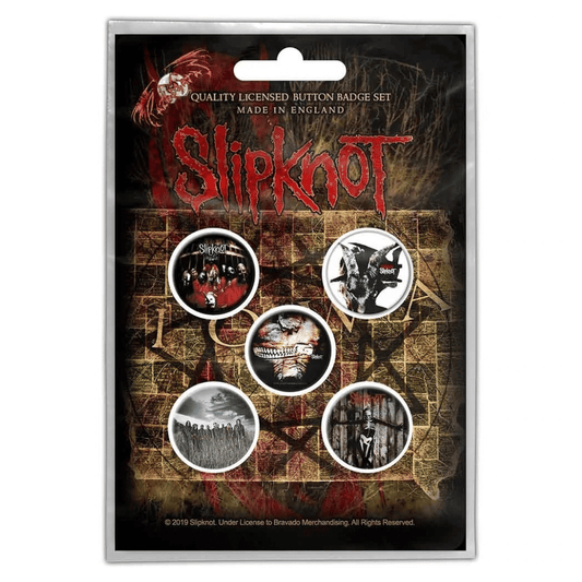 Slipknot Anstecker Button · Albums (5 Stück - Ø 15mm)