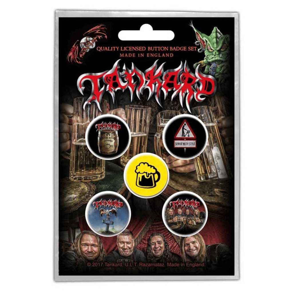 Tankard Anstecker Button · One Foot In The Grave (5 Stück - Ø 15mm)