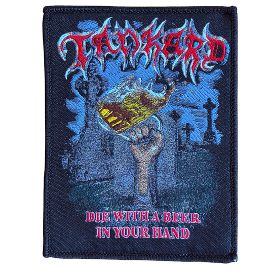 Tankard Patch · Die With A Beer In Your Hand (8cm x 10cm)