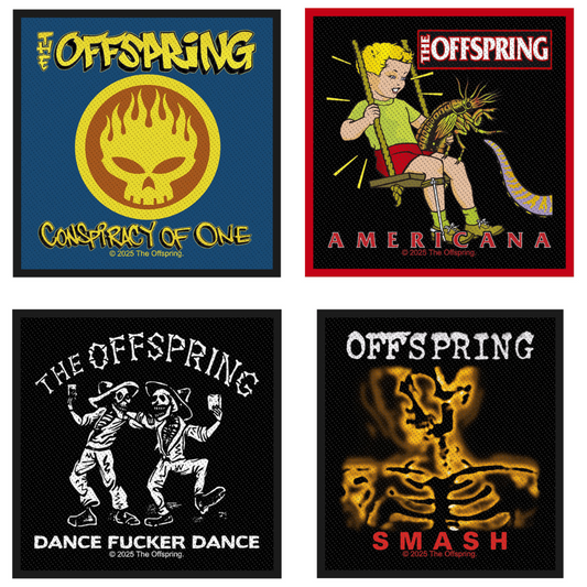 The Offspring Merch Patches 4er Bundle Set (Dance, Smash, Americana, Conspiracy)