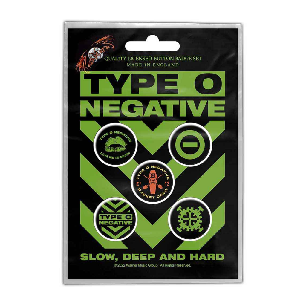 Type O Negative Anstecker Button (5er Set) - Motiv: Slow, Deep and Hard