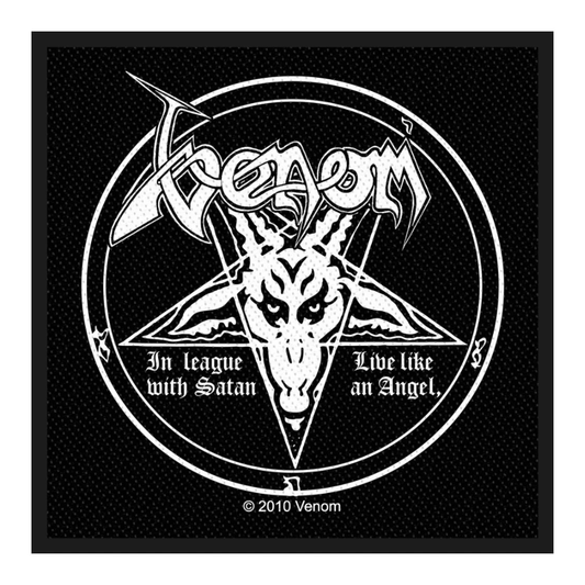 Venom Patch Rund · In League With Satan (10cm x 10cm)